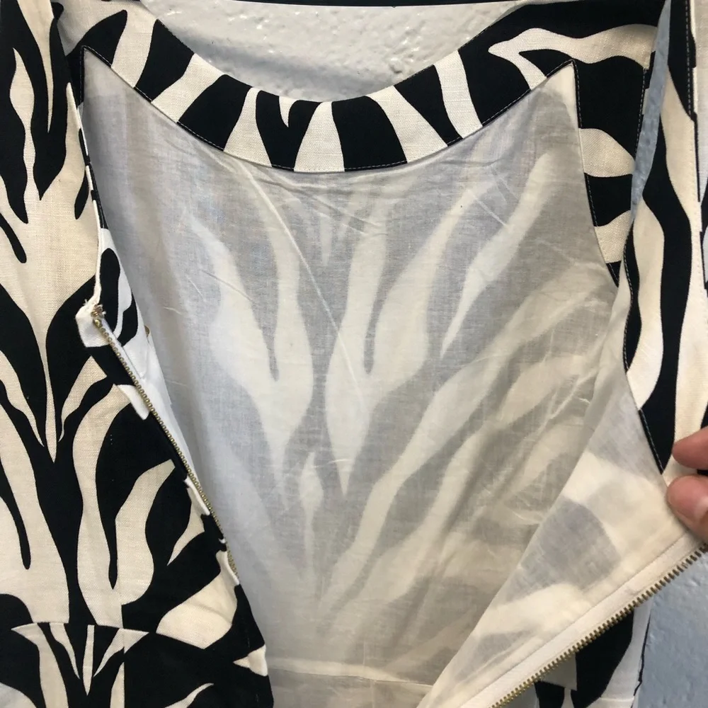 Kate Spade Jillian Zebra Print Linen Dress Sz. 8, Sz.‎ 10